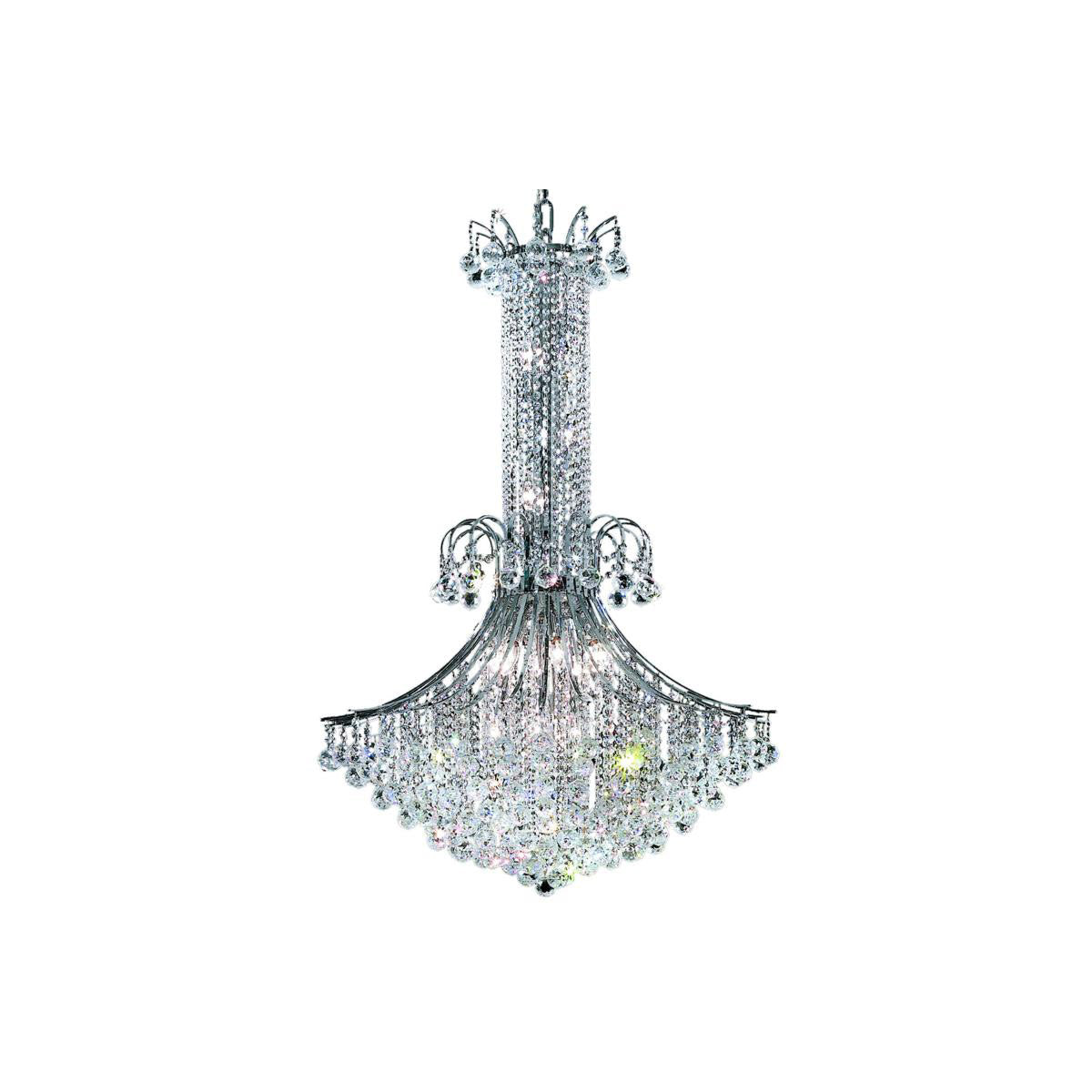  16 Light 35 inch Chrome Foyer Ceiling Light in Hand Cut