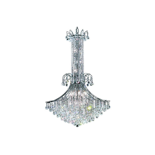  16 Light 35 inch Chrome Foyer Ceiling Light in Hand Cut