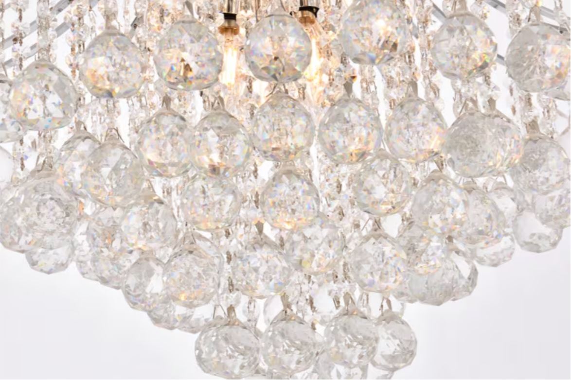 CRYSTAL BALL15 LIGHT CHANDELIER 31"