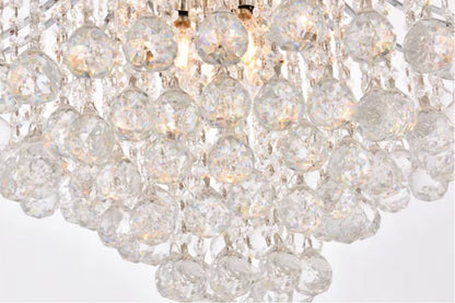 CRYSTAL BALL15 LIGHT CHANDELIER 31"