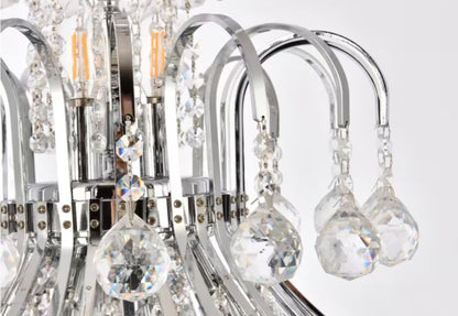 CRYSTAL BALL15 LIGHT CHANDELIER 31"