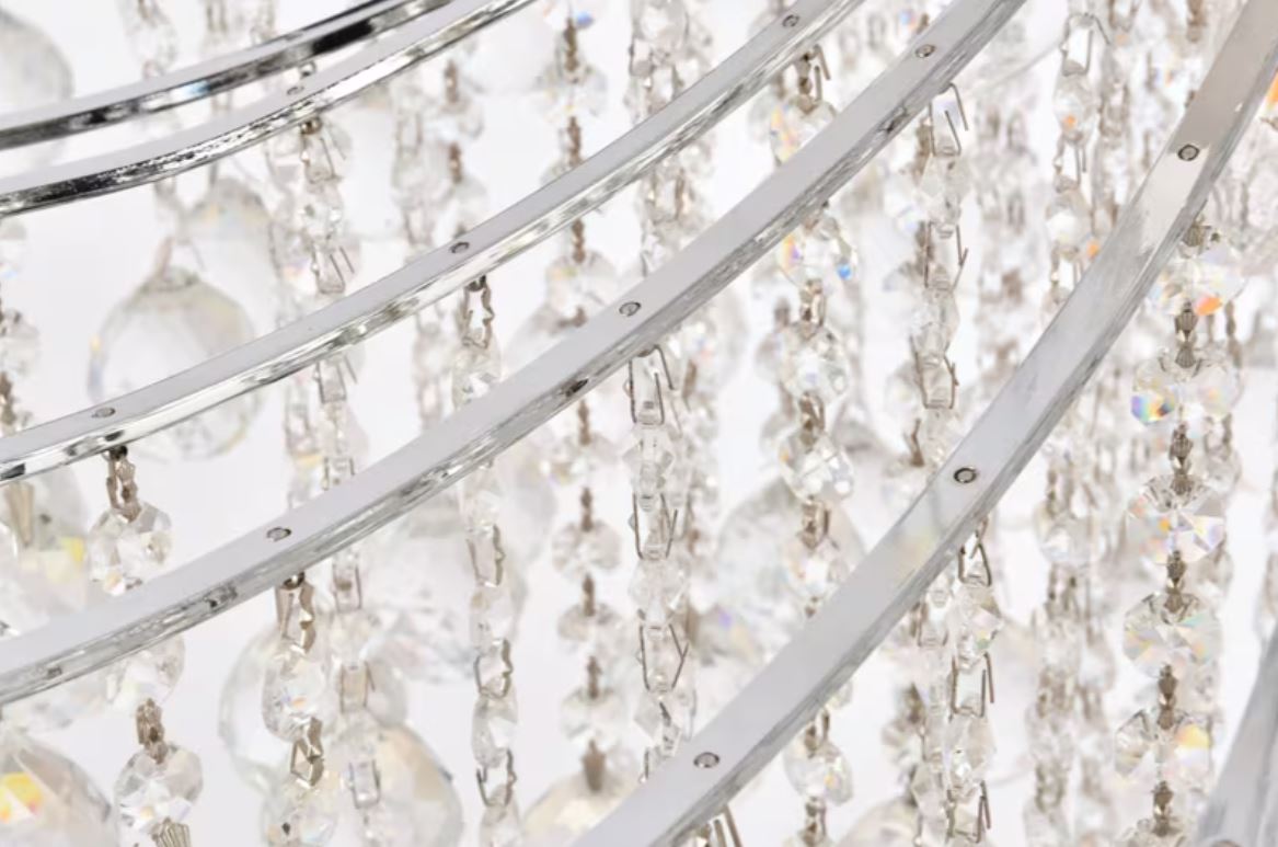 CRYSTAL BALL15 LIGHT CHANDELIER 31"