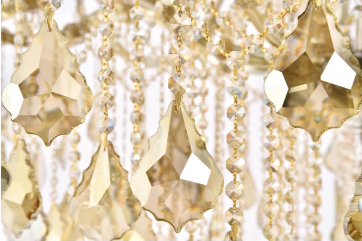 "La Grande Dame" 54"W x 72"H Maria Theresa with Golden Teak Crystal