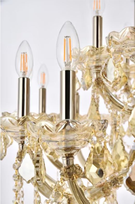 "La Grande Dame" 54"W x 72"H Maria Theresa with Golden Teak Crystal