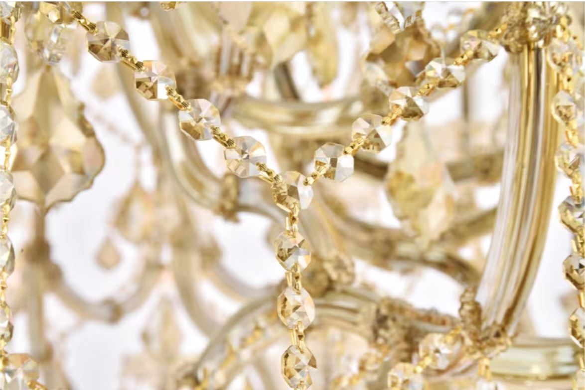 "La Grande Dame" 54"W x 72"H Maria Theresa with Golden Teak Crystal