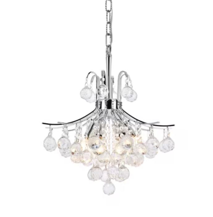 Three Light Crystal Ball Mini Chandelier