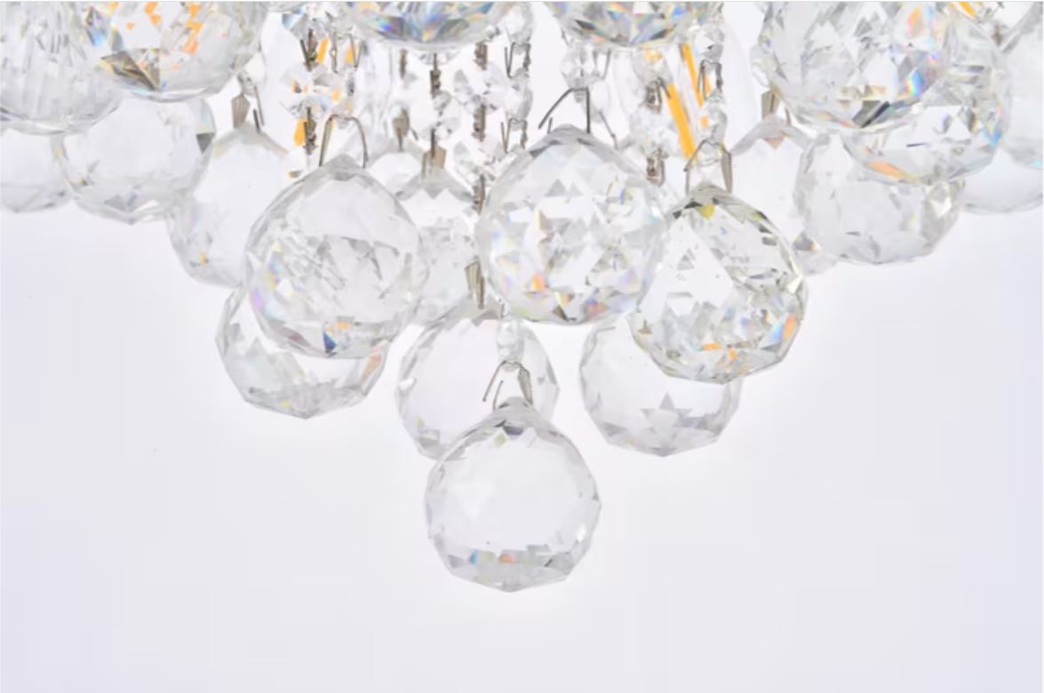 Three Light Crystal Ball Mini Chandelier