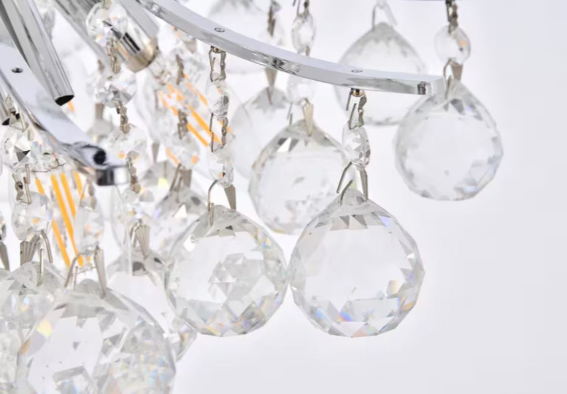 Three Light Crystal Ball Mini Chandelier