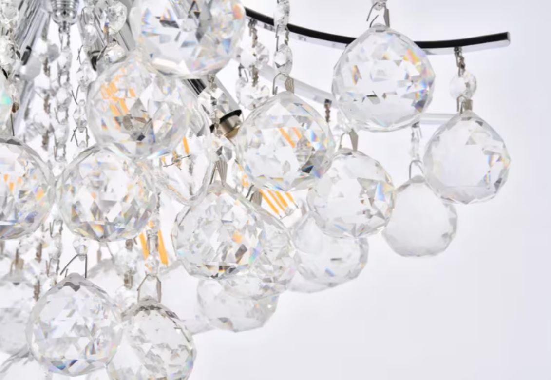 Three Light Crystal Ball Mini Chandelier