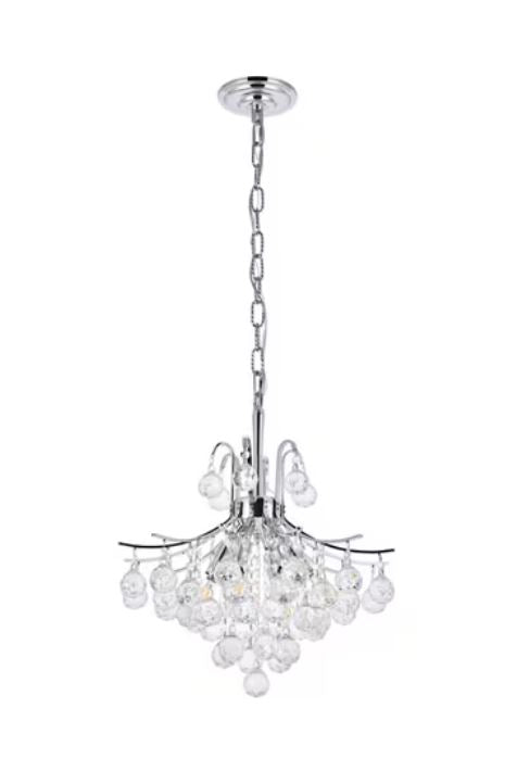 Three Light Crystal Ball Mini Chandelier