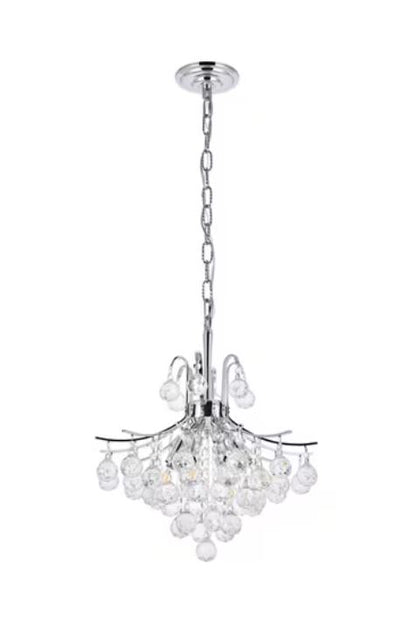 Three Light Crystal Ball Mini Chandelier