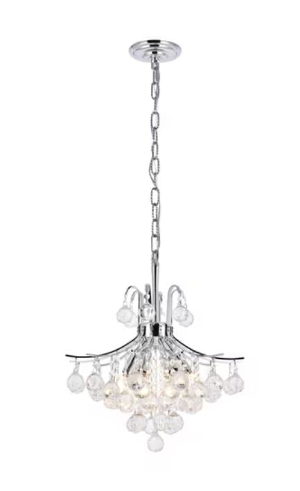 Three Light Crystal Ball Mini Chandelier