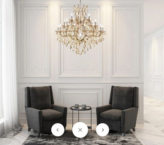 Crystal Maria Theresa Chandelier 46" 49 Lights