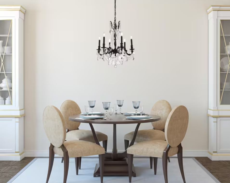 23" Brass Cast Chandelier with Dark Bronze Finish