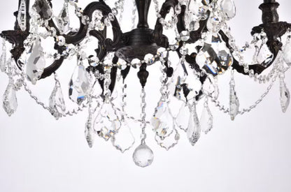 23" Brass Cast Chandelier with Dark Bronze Finish