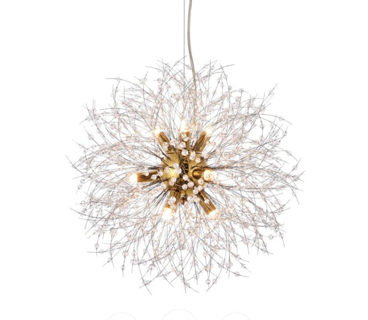 18" Crystal Pendant Bright Gold Finish