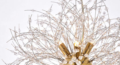 18" Crystal Pendant Bright Gold Finish