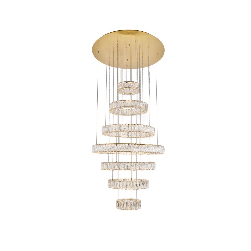  Integrated LED light Gold Chandelier Clear Royal Cut Crystal 