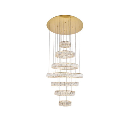  Integrated LED light Gold Chandelier Clear Royal Cut Crystal 