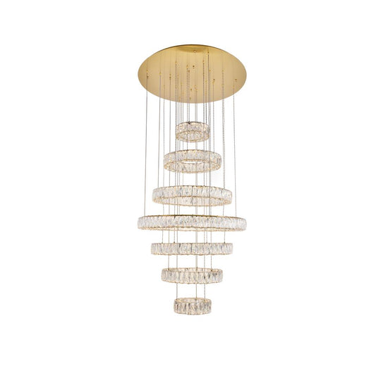  Integrated LED light Gold Chandelier Clear Royal Cut Crystal 