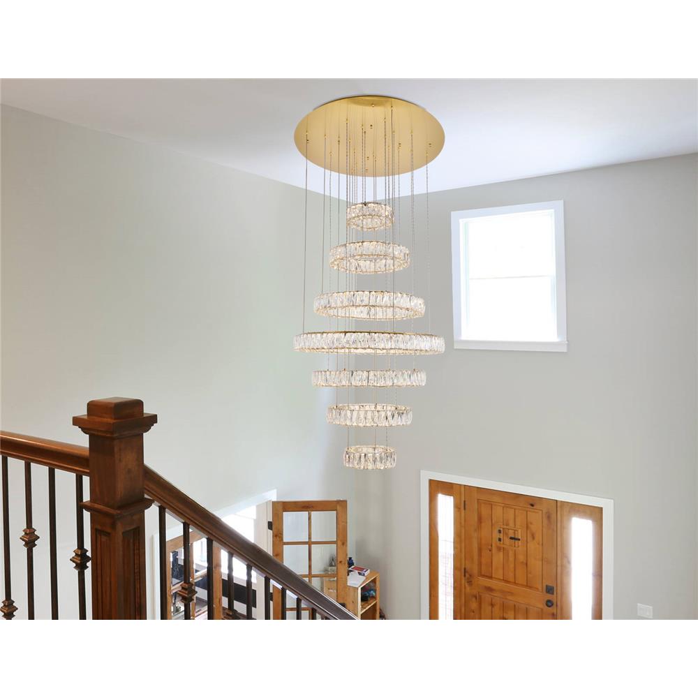  Integrated LED light Gold Chandelier Clear Royal Cut Crystal 