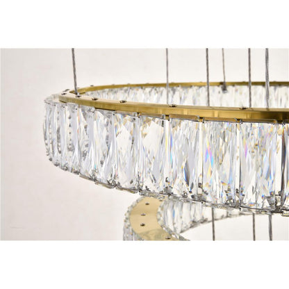  Integrated LED light Gold Chandelier Clear Royal Cut Crystal 