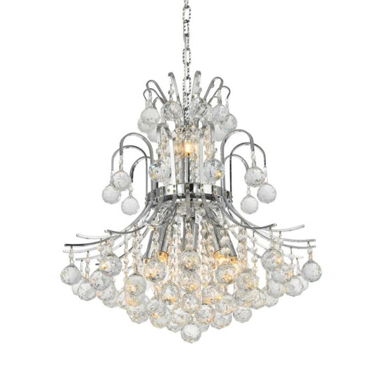 19" Crystal Ball 10 Light Chandelier