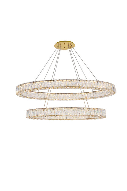 Oval Integrated LED Chandelier Clear Royal Cut Crystal Gold Finish