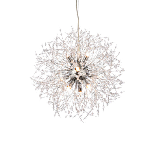 9 light Chrome and Clear Crystal Pendant Lamp