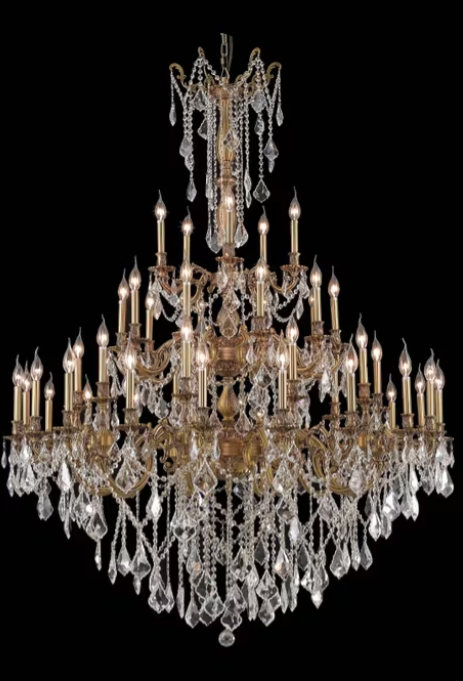54" BRASS CAST GRAND CHANDELIER