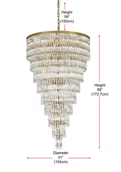 68" H' 9-TIER CRYSTAL CHAMDELIER