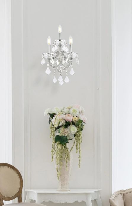 Maria Theresa Collection Wall Sconce Chrome Finish 3Lt