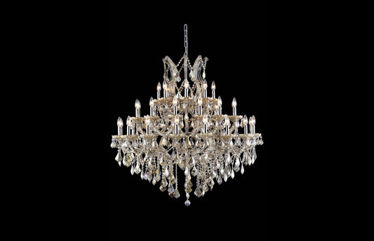 Maria Theresa 44" 37 Light Golden Teak Crystal