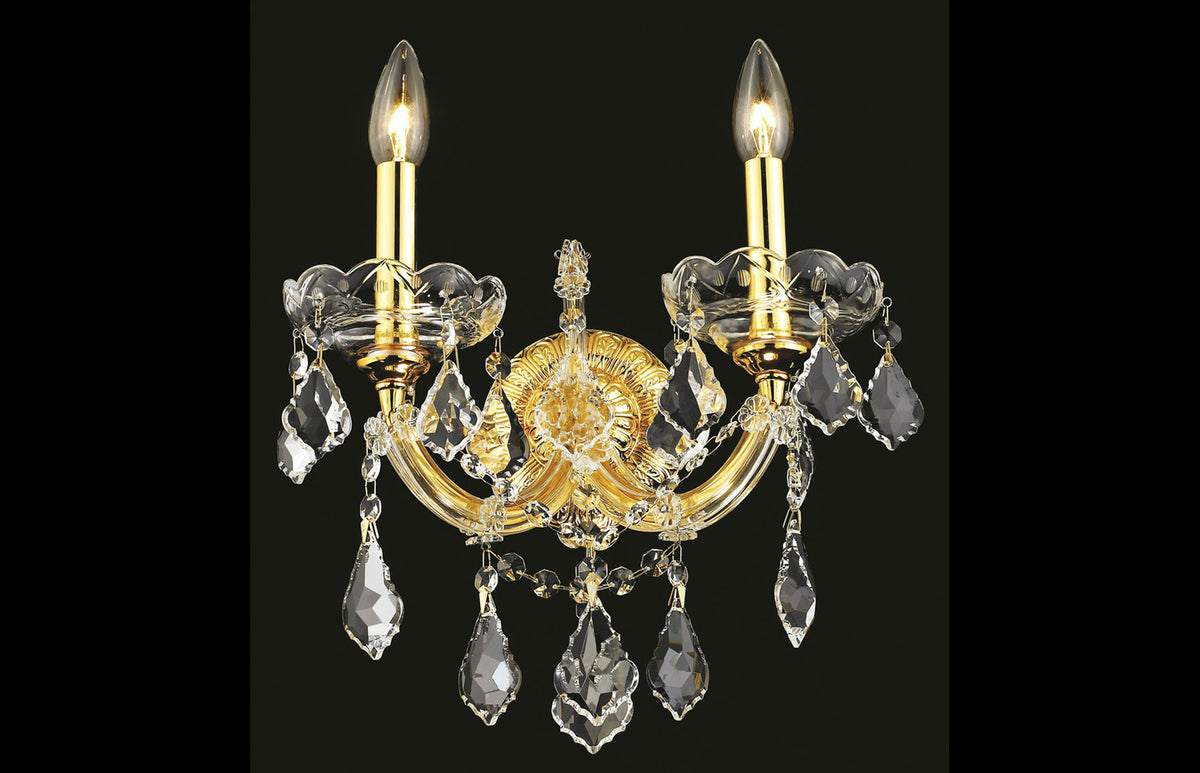 2 LT MARIA THERESA SCONCE Gold Frame/Clear Crystal