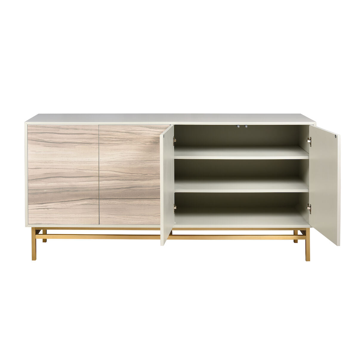 Credenza is a four-door cabinet 