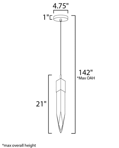 QUARTZ 1-LIGHT LED PENDANT