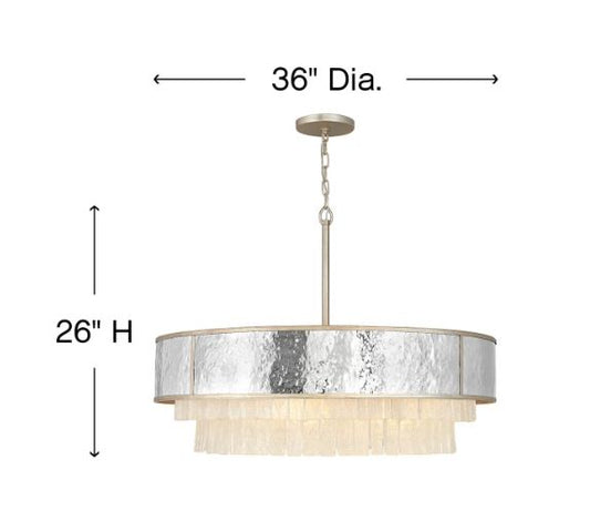 Large Hammered Stainless Steel Drum 36"W