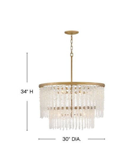 Brush Gold Crystal Crustered Pendant