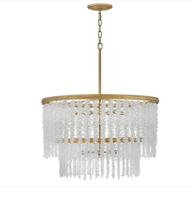 Brush Gold Crystal Crustered Pendant