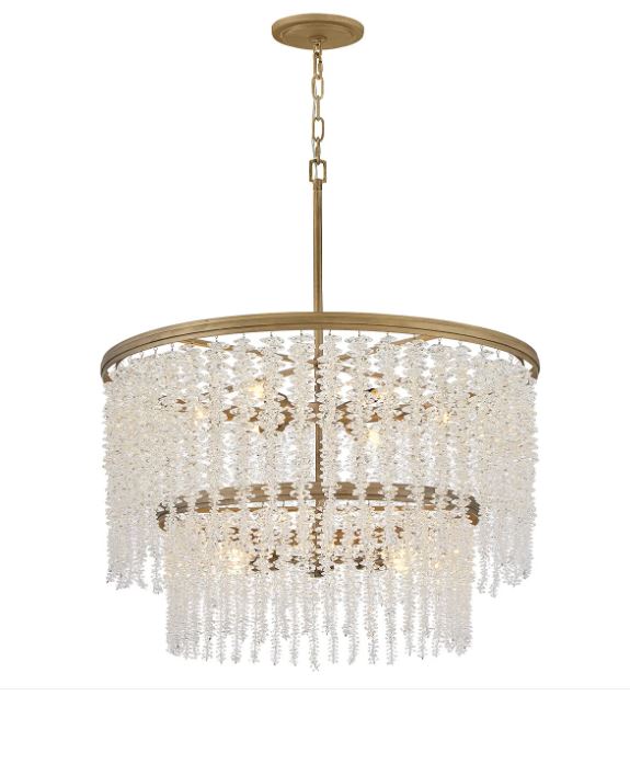 Brush Gold Crystal Crustered Pendant