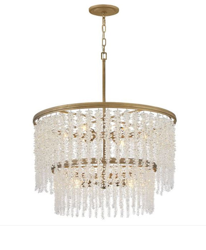 Brush Gold Crystal Crustered Pendant