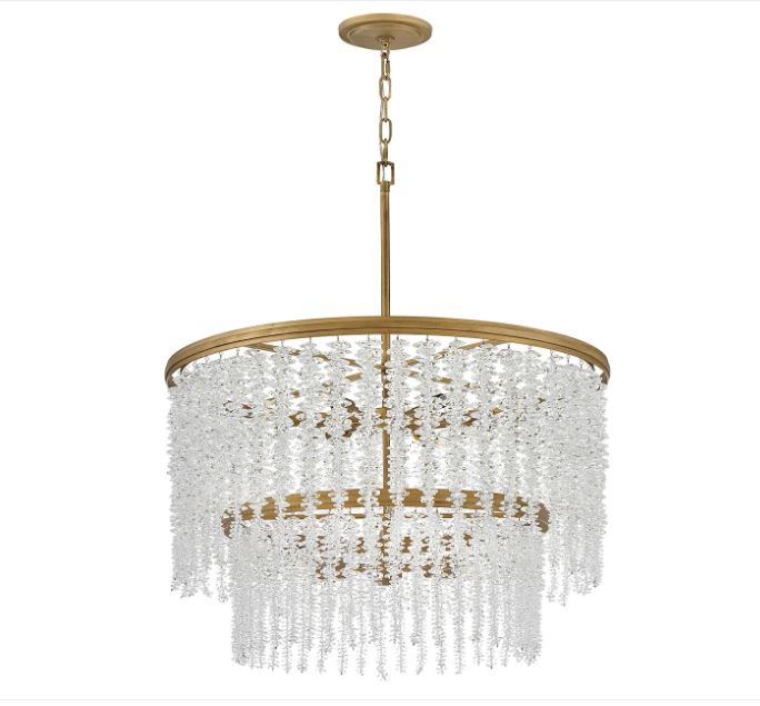 Brush Gold Crystal Crustered Pendant
