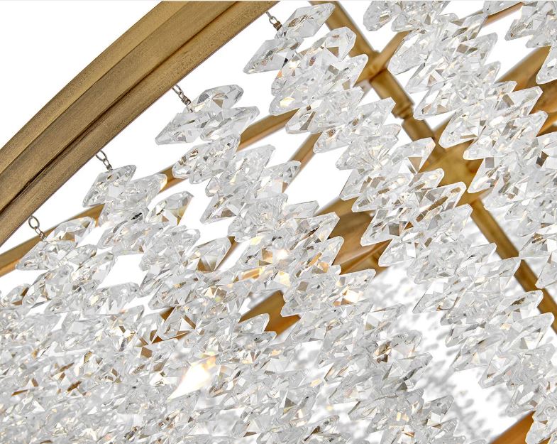 Brush Gold Crystal Crustered Pendant