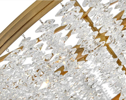 Brush Gold Crystal Crustered Pendant