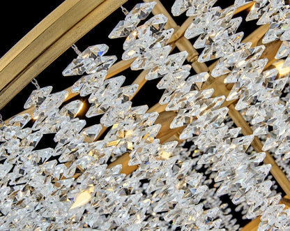 Brush Gold Crystal Crustered Pendant