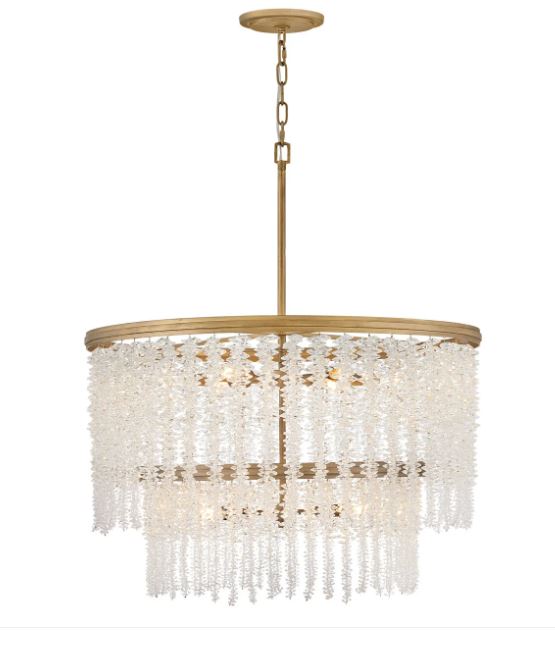 Brush Gold Crystal Crustered Pendant