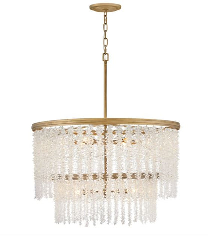 Brush Gold Crystal Crustered Pendant