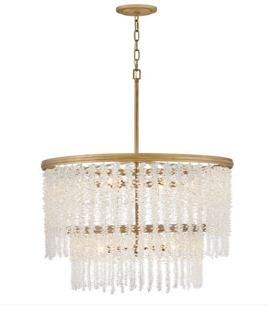 Brush Gold Crystal Crustered Pendant