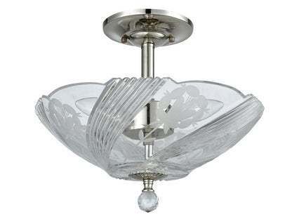 Grove Park 13"W Crystal Flush Mount
