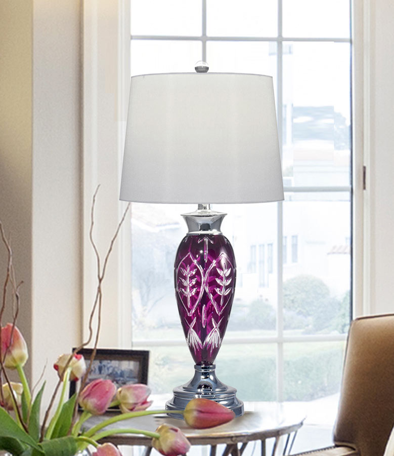 Cayman 29"H 24% Lead Hand Cut Crystal Table Lamp